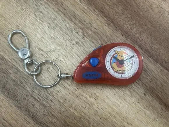 Vintage Disney Winnie the Pooh Fantasma Keychain Alarm Clock Flashlight Toy NOS