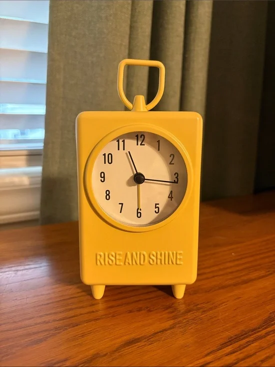 Rise and Shine Yellow Tabletop Clock - Cheerful Yellow Accent