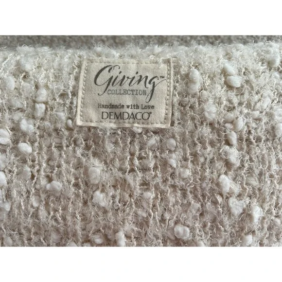 DEMDACO Giving Collection Shawl Wrap Cream Off White Chunky Knit Pocket Scarf
