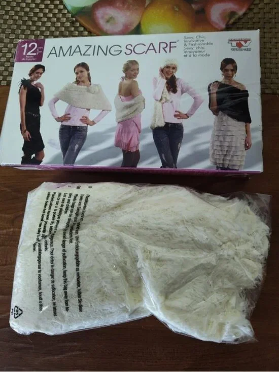 Amazing Scarf White Blanc Vanilla - 12 ways To Wear It as Seen on TV- One Size