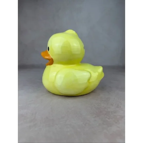 Vintage Y2K Ceramic Duck Coin Bank Rubber Ducky Piggy Bank