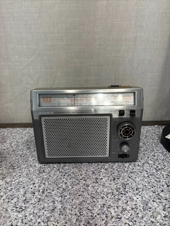 SONY TV Weather FM AM 3 Band Radio Receiver ICF-7750W AC/Battery Power - Vintage