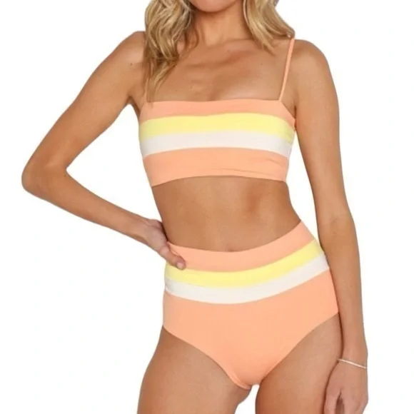 L*Space Rebel Stripe Top Style CBRLT18 & Portia‎ Bottom Style CBPSC18 Set XL NWT