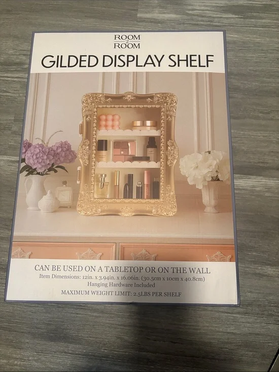 Room 2 Room Gilded Display Shelf in Gold