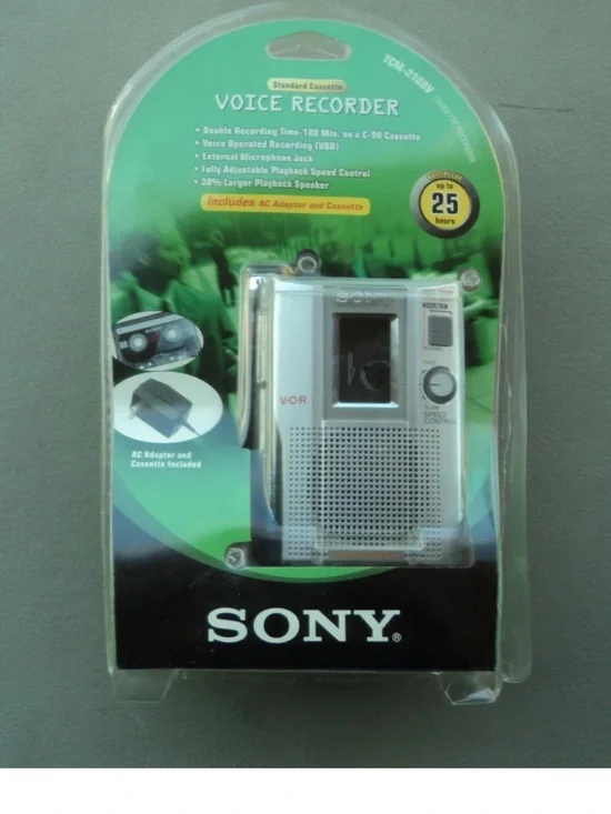 Vintage New Sealed Sony TCM-210DV Handheld Standard Cassette Voice Recorder NIP