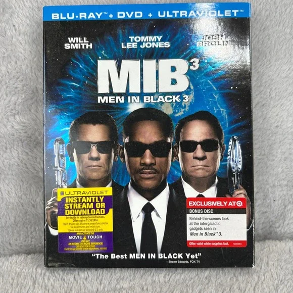 Men in Black 3 Blu-ray DVD Combo Target Exclusive New Sealed Will Smith MIB 3