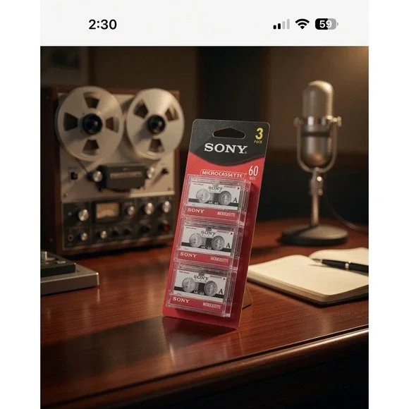 Sony MC-60 Microcassette 3 Pack 60 Minute‎ Voice Recording Tapes New Sealed