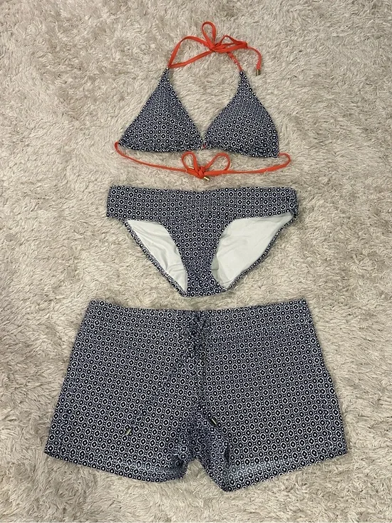 Helen Jon Luxury Swim Bikini Top, Bottoms, and Board Shorts Set