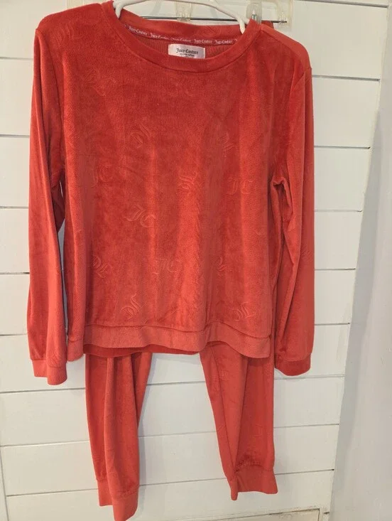 Juicy Couture Red Velour Pajama Set