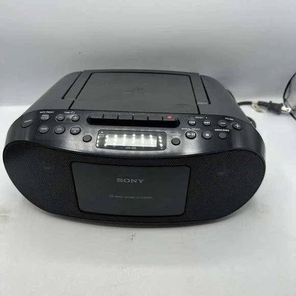 Sony CFD-S50 CD, AM/FM Radio, CD Player, & Cassette Player With Power Cord, READ