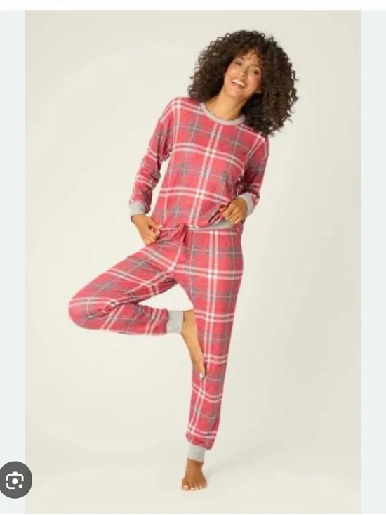 PJ Salvage Lets Get Toasty Samba Red Plaid Pajama Set NWT