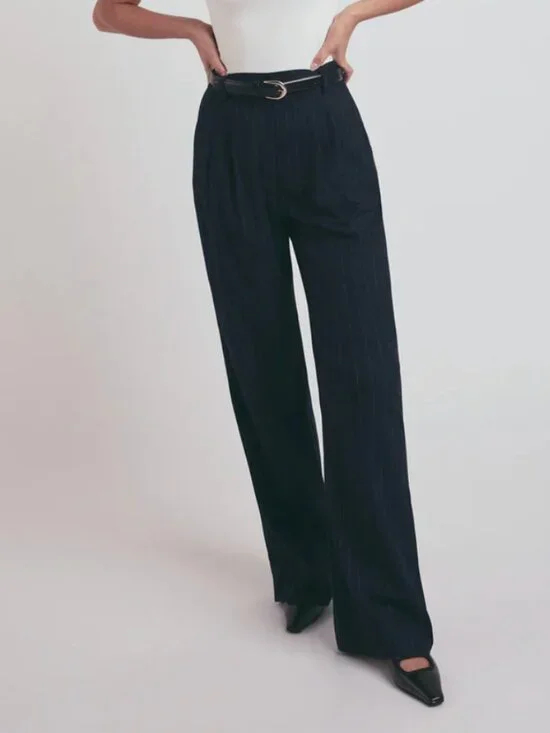 Favorite Daughter THE FAVORITE PANT - Navy Pinstripe - Size 2