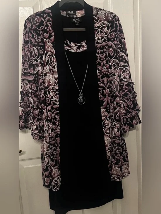 R & M Richards Women’s 2 Piece Dress & Jacket In Floral Print Size 10 Brand New!