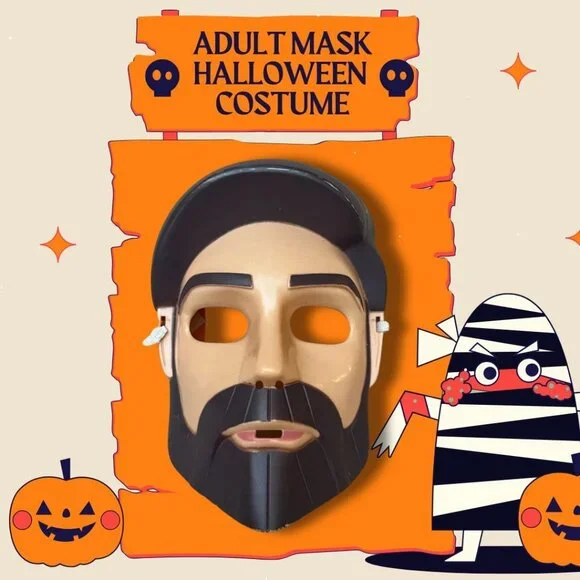 Adult Beard Mask Halloween Costume Prop Fun Party Accessory