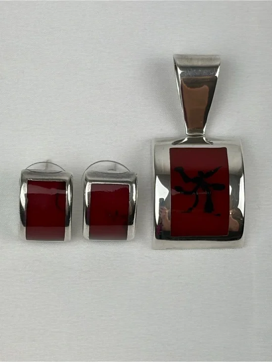 Vintage Silpada Sterling Sliver Pendant & Earrings Set