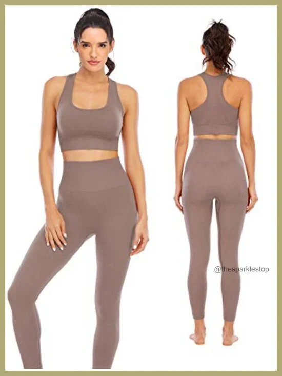 2 Piece Seamless Sports Bra & High Waisted Leggings Set