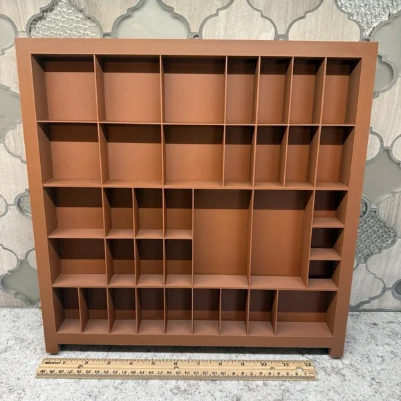 Trinket Shelf Tray Display 1:12 Brown Miniatures Dollhouse Minis 13.5