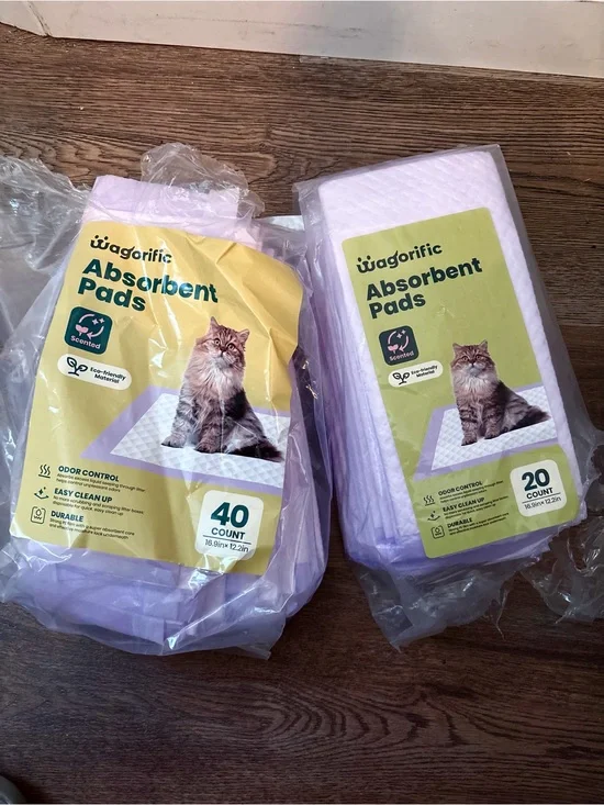 Wagorific Cat Litter box Absorbent Pads Scented 23 Count New