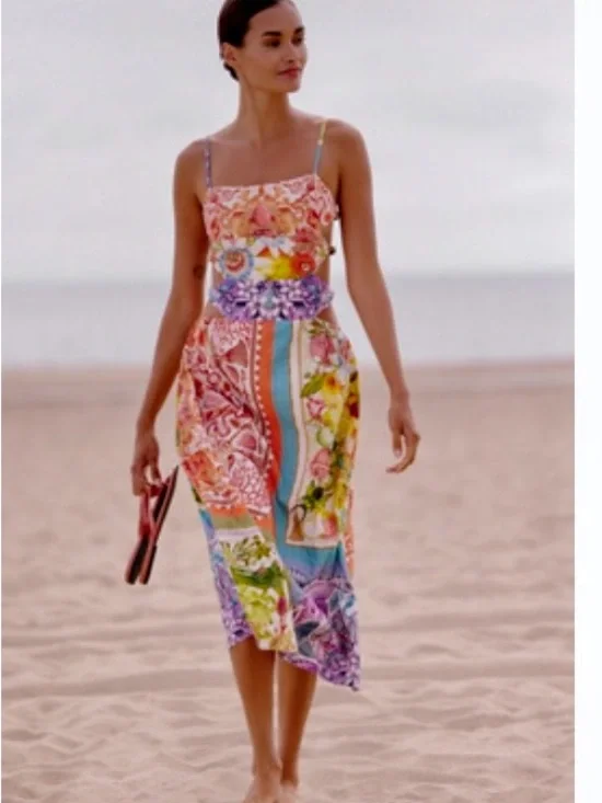 Boho Resort 2-Piece Set + Floral Cutout Midi Dress Bundle