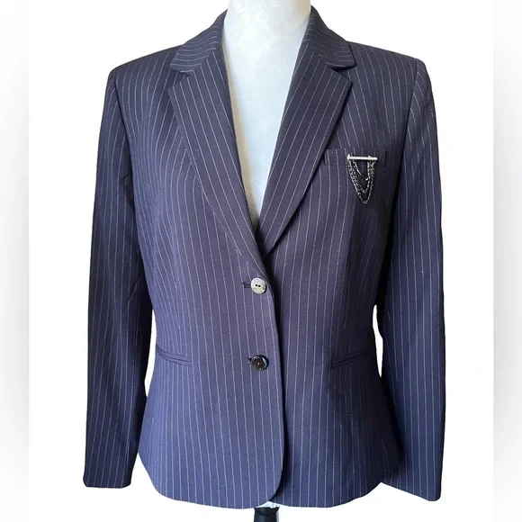 Tahari 2 Piece Petite Women’s Pinstripe Suit | Size Petite 10