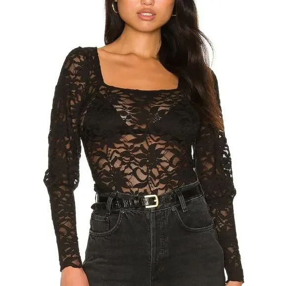 Free People x Revolve Long Distance Layering Top Black - XS
