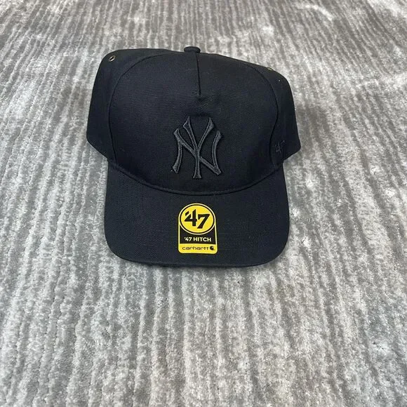 New York Yankees Hat Cap Snap Back One Size Mens Black MLB Carhartt 47 Brand
