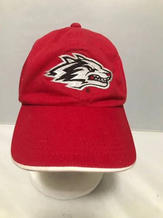 University of New Mexico Lobos Hat UNM Baseball Cap Red & White Adj. Buckle