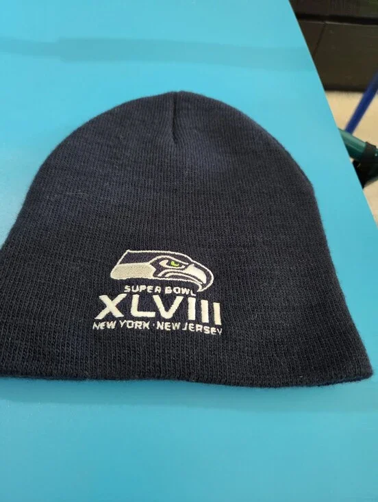 Super Bowl XLVIII Navy Knit Beanie