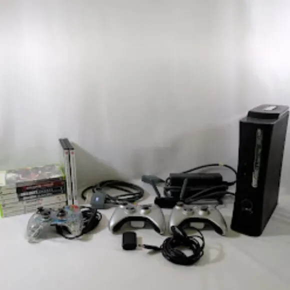 Microsoft Xbox 360 S 120GB Console Bundle Kinect 2 Wireless 1 Wired 9 Games