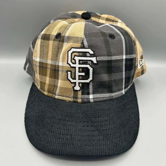 San‎ Francisco Giants MLB Hat Men Plaid Corduroy 9Fifty New Era Strap Back New