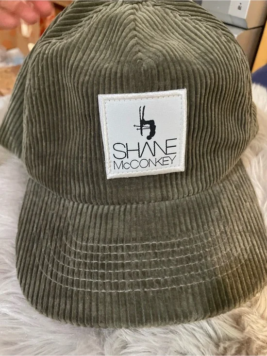 Shane McConkey Foundation Olive Green Corduroy Hat Rare Ski BASE Jump Cap Vtg