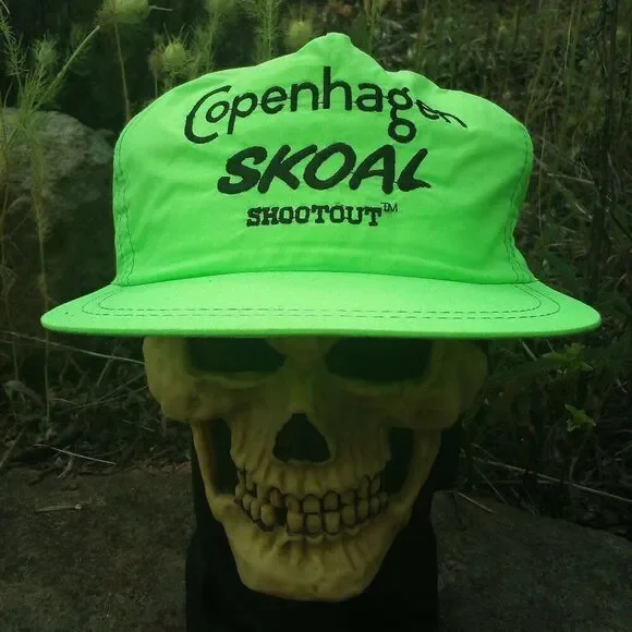 Deadstock Vintage Copenhagen SKOAL Shootout Neon Snap Back Hat