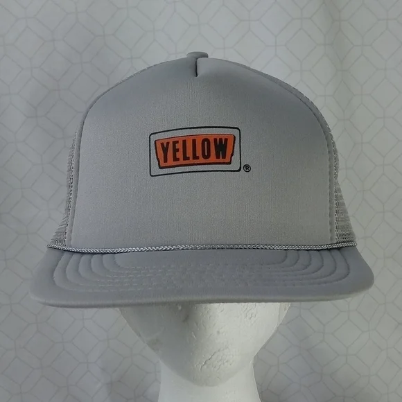 Vintage Yellow Trucking truckers grey snapback hat
