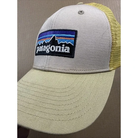 Patagonia Trucker Hat Organic Cotton Adjustable Mesh Back Yellow/Beige One Size