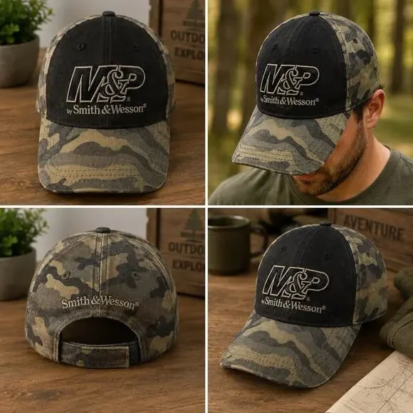 Smith & Wesson M&P Camo Baseball Cap Hat Licensed 540 Brands One Size Adult