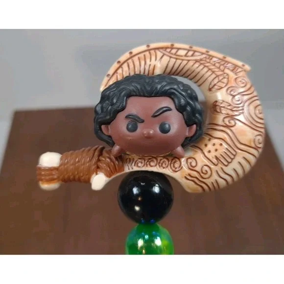 New Disney Moana Maui Demi God‎ Handmade Beaded Pen Tsum Tsum Top With Hook