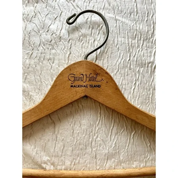 Grand Hotel Mackinac Island Michigan 1983-84 Wooden Clothes Hanger W/ Provenance