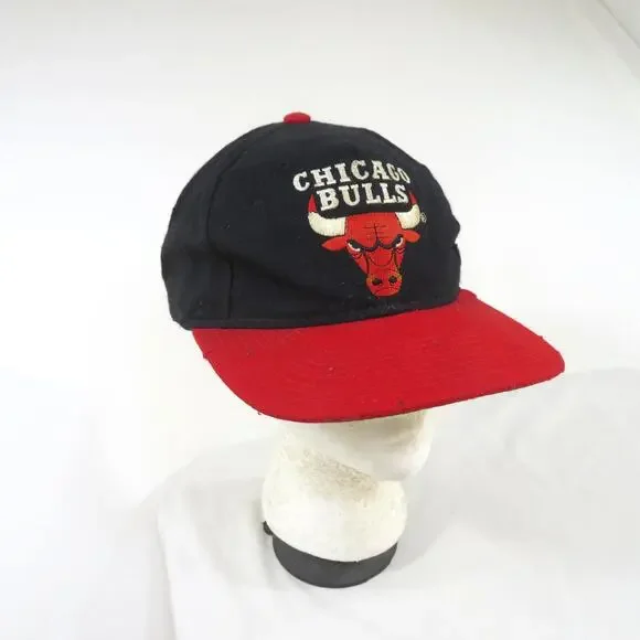 Chicago Bulls Starter Hat Baseball Black Snapback 1990s