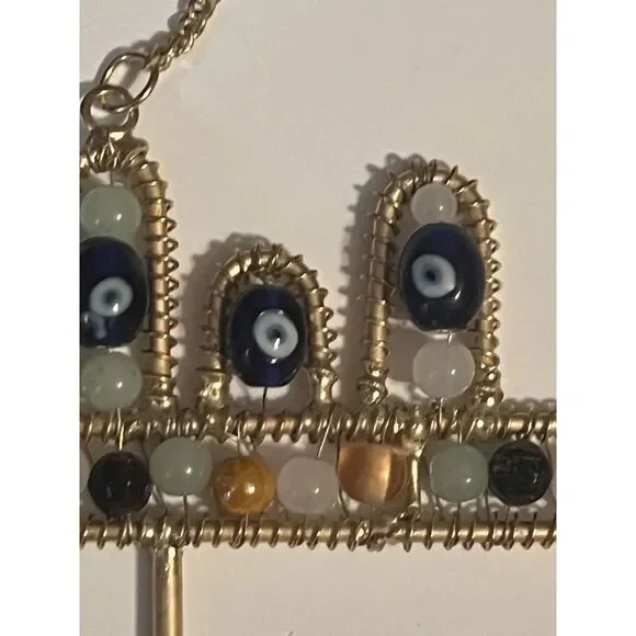 Earthbound Key Holder Hooks Wall Hanger With Evil Eye‎ Beads And More