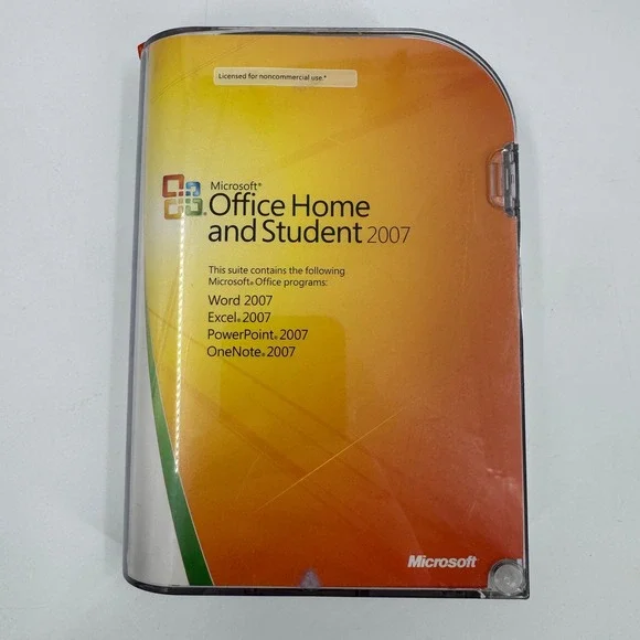 Microsoft Office Home and Student 2007 PC Windows Retail Box Product Key‎ Disc