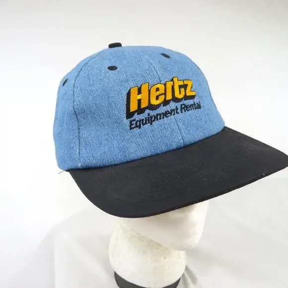 Hertz Equipment K-Products Denim Hat, Trucker, Blue Adjustable Snapback
