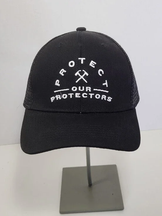 Coors Banquet Protect Our Protectors Black Trucker Hat Mesh Back Snapback Cap