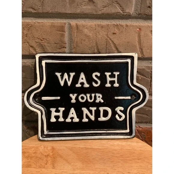 Hearth & Hand With Magnolia-WASH YOUR HANDS-Metal Plaque/Painted Letters-Quality