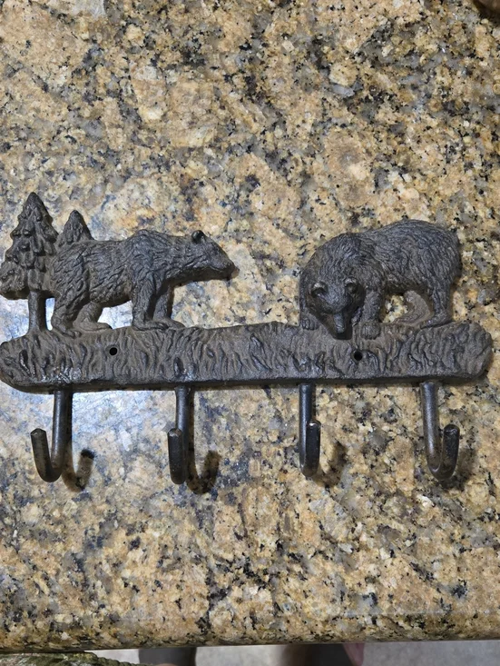 Rustic Cabin/ Lodge Cast Iron Wall Hat/Coat Rack
