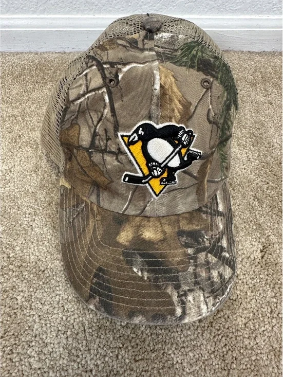 47 Brand Pittsburgh Penguins Realtree Camo Mesh Trucker Snapback NHL Hat