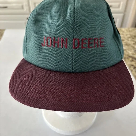 Vintage 80's John Deere Mesh Hat Script Blue Teal Green Purple New with Tag Farm