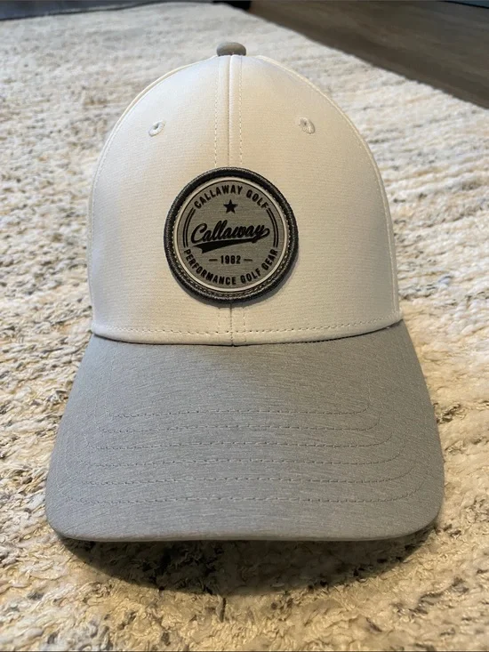 Callaway White & Light Gray Logo Golf Cap