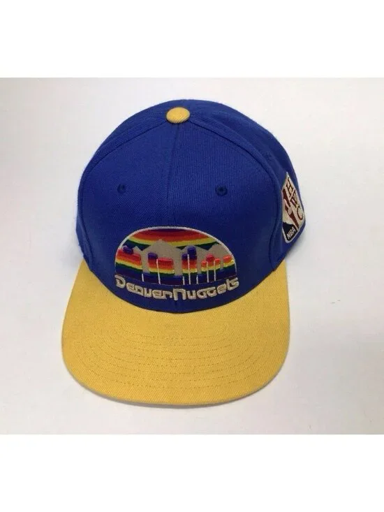 Denver Nuggets Hat Cap Snap Back Mitchell & Ness Classic Retro Logo Blue
