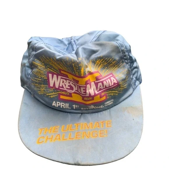 Vintage WrestleMania 1990 VI Hat SnapBack Satin Cap The Ultimate Challenge