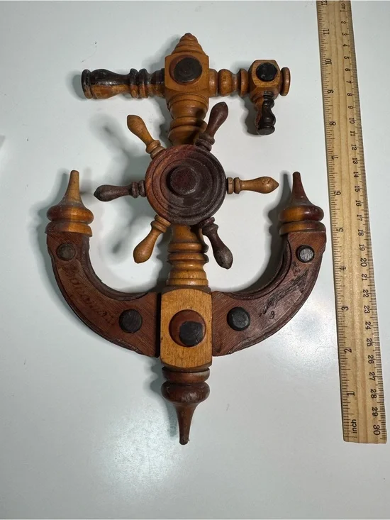 Wooden Nautical Anchor Wall Decor - Brown